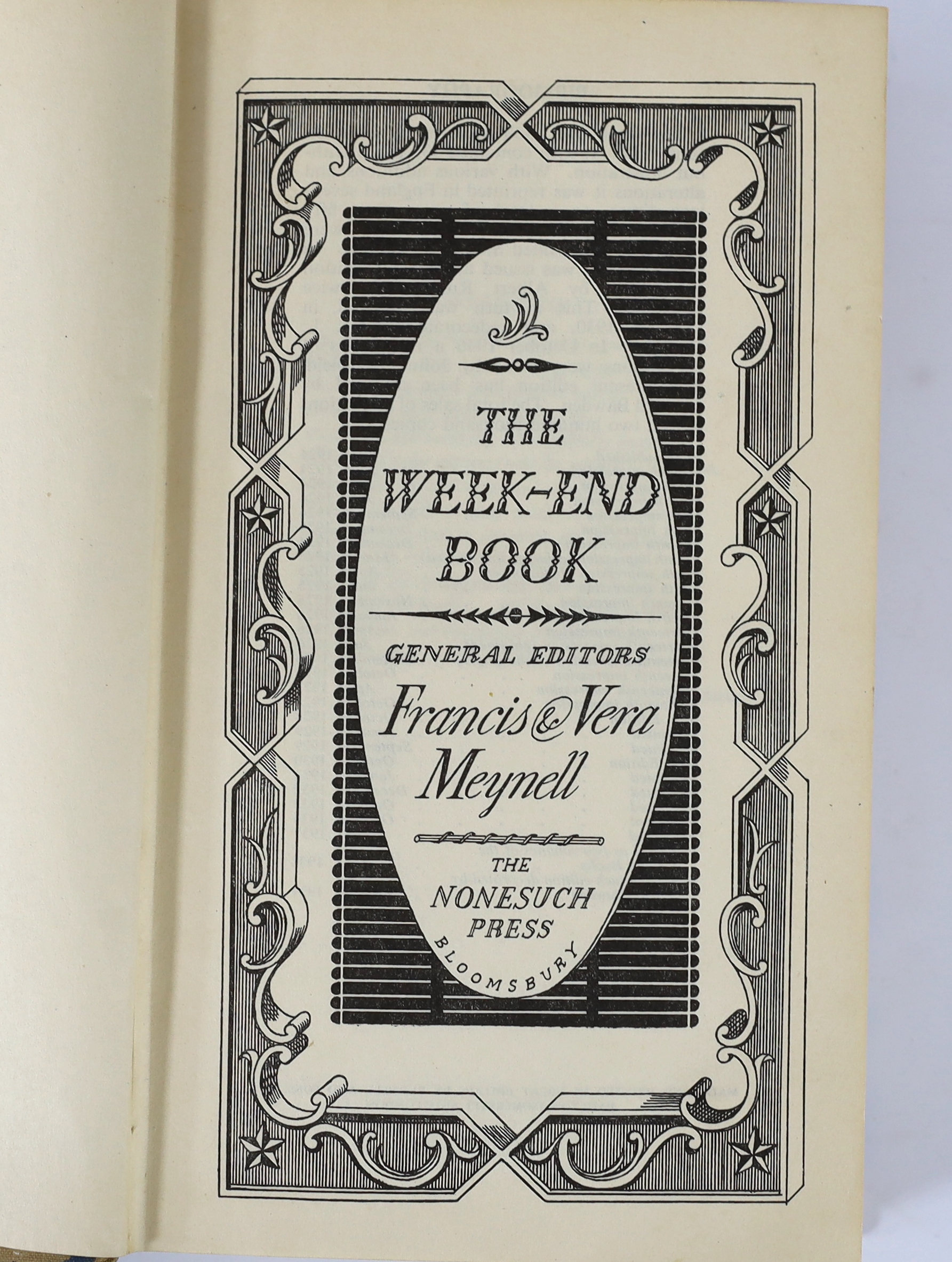 Strong, L.A.G. - The Hansom Cab and the Pigeons....wood engraved frontis. and text decorations (by Eric Ravilious); one of 1,000 unnumbered copies on machine made paper; publisher's black lettered silver cloth. Golden Co